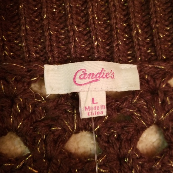 *sold*Beautiful Candies Shrug Crochet Brown Sz L - Picture 3 of 5